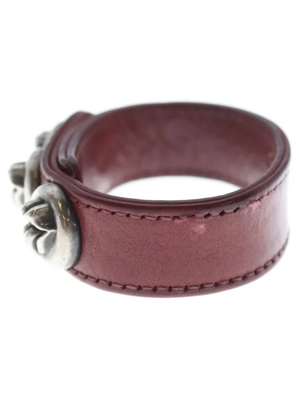 Chrome Hearts L&t Lip and Tan 3 Buttons 2 Snaps Leather Bracelet